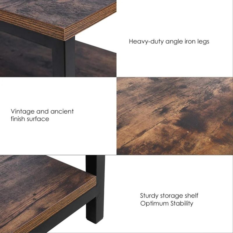 Hight Quality Metal Frame Modern Wooden Coffee Table