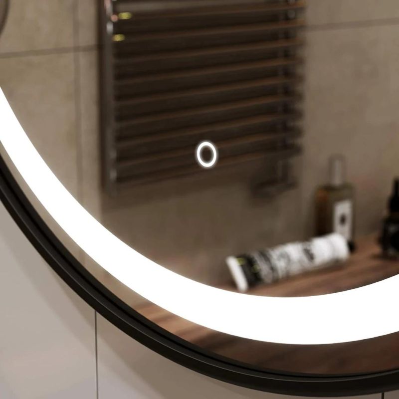 Bathroom LED Mirror Light Round Mirror Light Vanity LED Makeup Mirror with Matel Frame for Optional