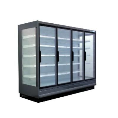 Single Temperature Open Type Chiller Full Glass Door Cabinet