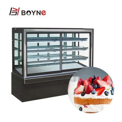 Bakery Shop Right Angle 3 Layer Marble Base Cake Chiller Showcase