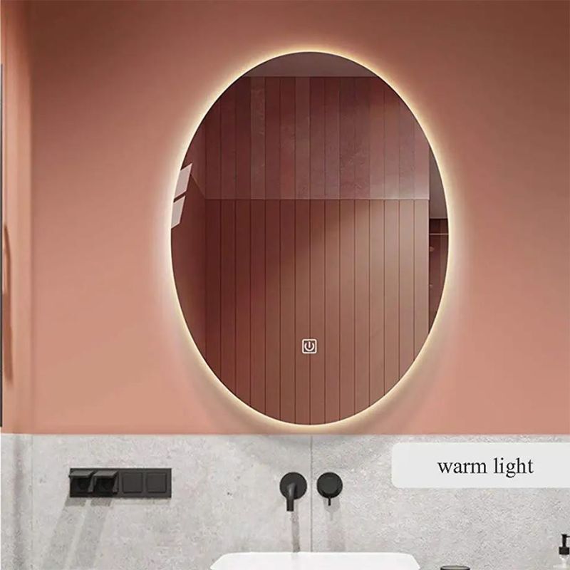 Miclion Factory Self Design Oval Frameless Backlit Lighted LED Bathroom Mirror