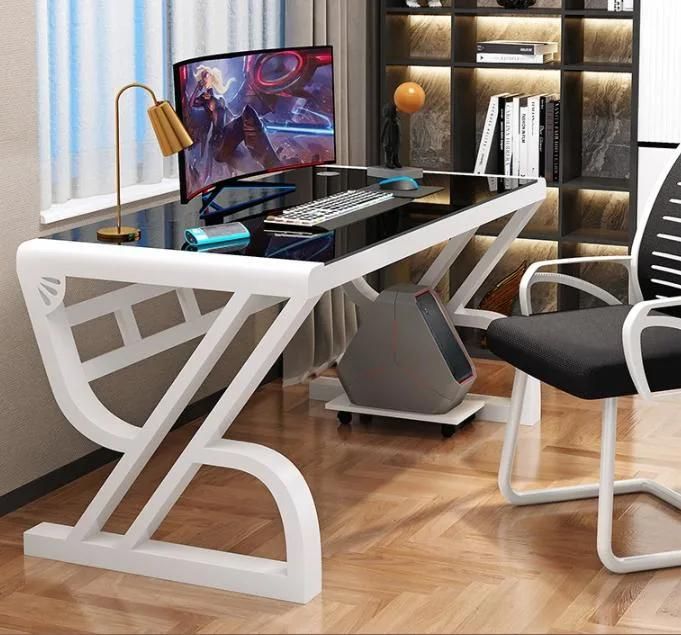 Computer Desk Desktop Simple Desk Simple Modern Tempered Glass Home Student Study Desk Bedroom Table