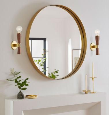 Round Metal Mirror Framed Fitting Mirror Facet Mirror Aluminum Bathroom Frame Mirror with Deep &amp; Flat Frame