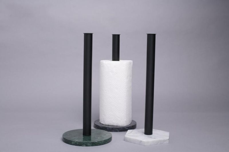 Manufacturer French Round/Hexagon Marble Base Paper Towel Holder Marble Handicrafts for Bathroom Use in Home and Hotel