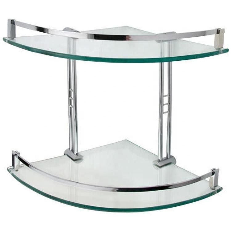 Bathroom Accessories Triangle Glass Shelf Rail Shower Corner Caddy