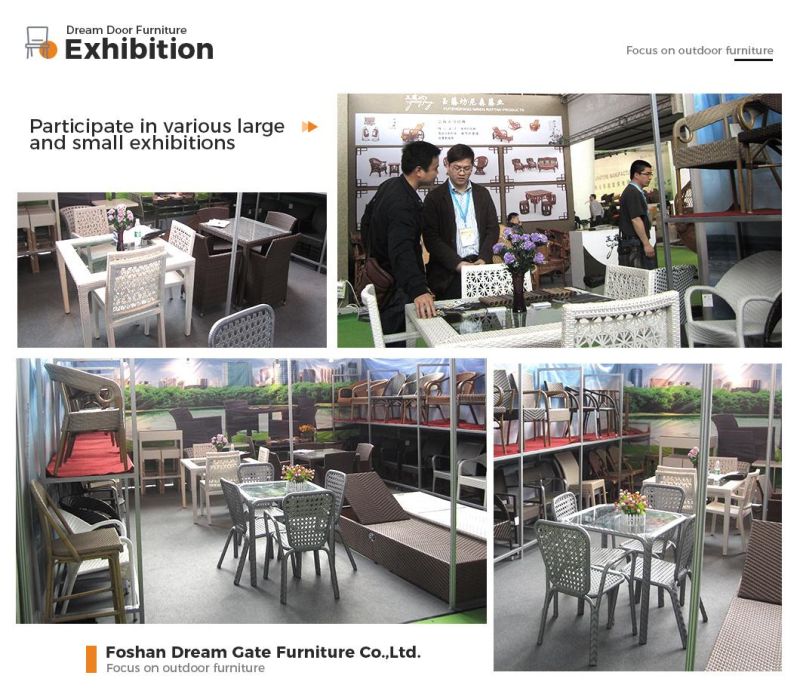 Outdoor Restaurant Aluminum Alloy Table Sets Garden Furniture Table with Glass Top