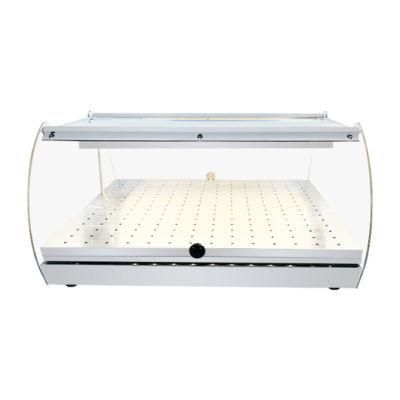 CE Approved China Factory Price Lida Hot Sale Commercial LED Lighting Curved Glass Food Warming Showcase with Display Glass Windows