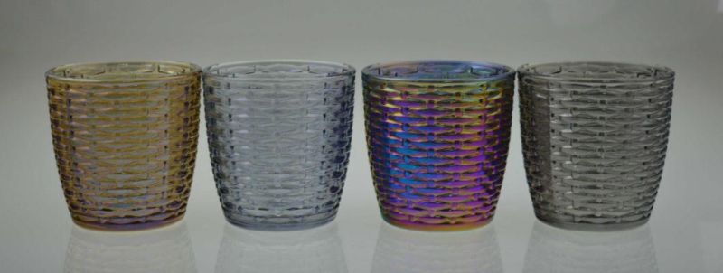 Painted Glass Candle Holder with Different Pattern