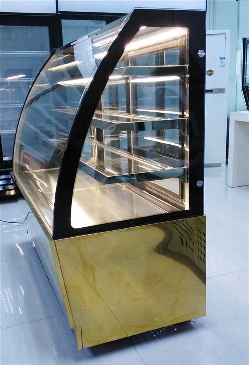 3-Shelf Double Curved Glass Display Cake Refrigerator Showcase