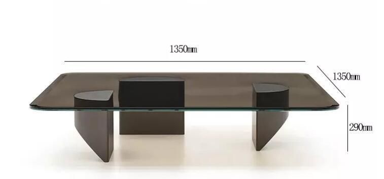 Italian Design Living Room Furniture Black Oak Wooden Tea Tables Table Glass Coffee Tables