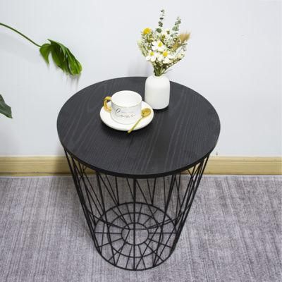 Minimalism Style Living Room Decoration Wholesale Price Black Lace Knitting Frame Metal Side Table
