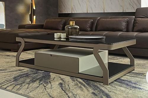 New Modern Dining Table Stainless Steel Marble Coffee Table Glass Furniture