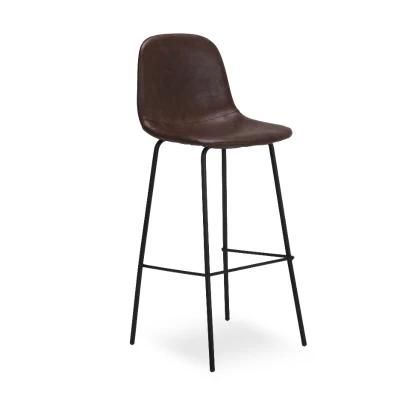 Modern Nordic Style Leather Restaurant Cafe Dining Lounge Living Room Furniture Stool Bar Chair