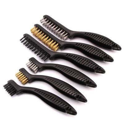 6 Pieces Mini Wire Brush Curved Scratch Cleaning Brush Set for Rust Dirt AMP