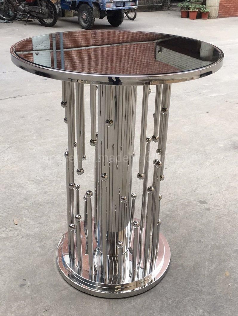 Royal Design Silver Metal Frame High Bar Table for Hotel