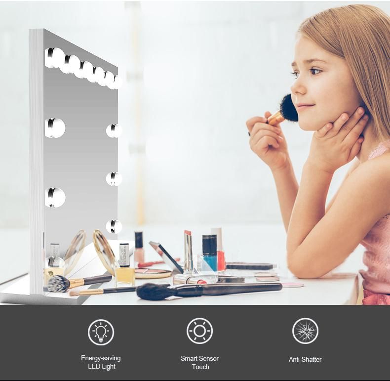 Amazon Hot-Sale Hollywood 12 LED Lights Bulbs Vanity Makeup Mirror