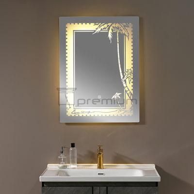 China Hotel LED Mirror Square Home Decorative Smart Mirror Wholesale LED Bathroom Backlit Wall Glass Vanity Mirror