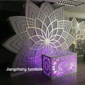 Square Shape Transparent Acrylic Base with LED Wedding Table
