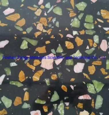 Factory Customized Black Color Grey Color Artificail Stone Terrazzo Floor Tiles