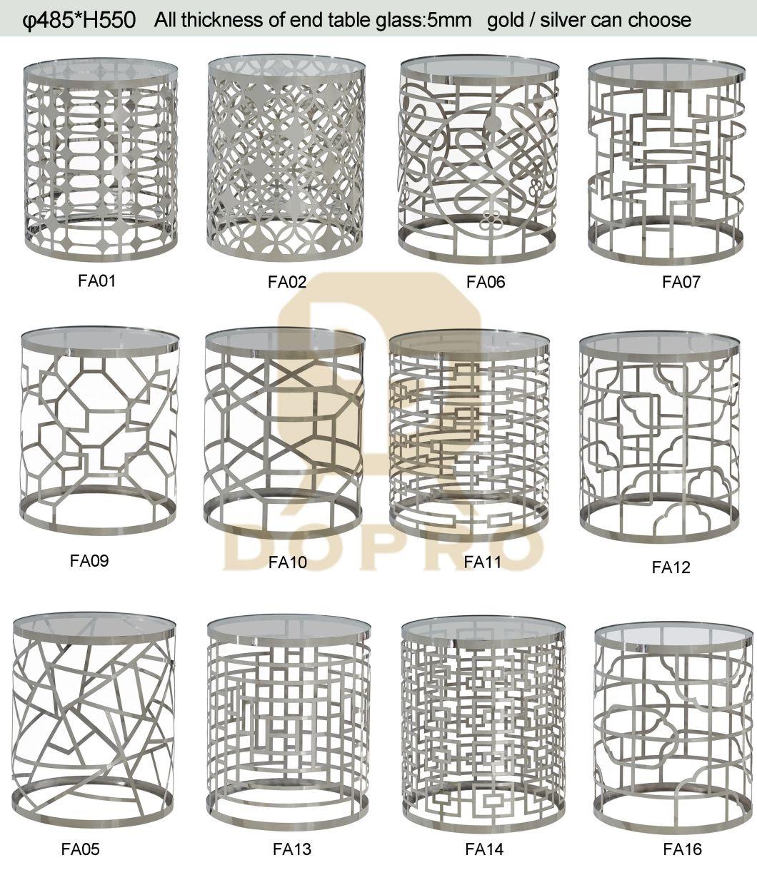 New Chinese Style Laser Cut Stainless Steel Cheap Wholesale Coffee Table for Home and Hotel