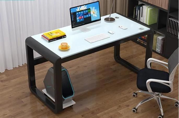 Computer Desk Desktop Desk Bookshelf Integrated Table Small Apartment Tempered Glass Gaming Table