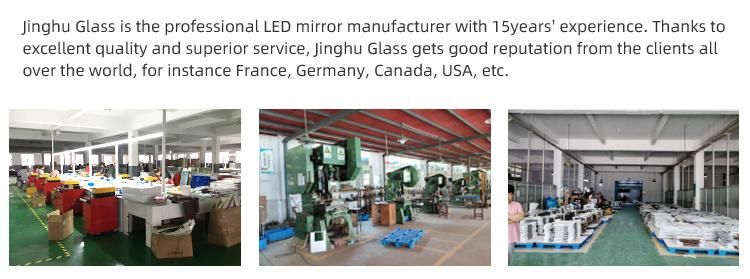 Jinghu Modern Design Wall Mounted Smart Backlit Bathroom Mirror LED Makeup Mirror