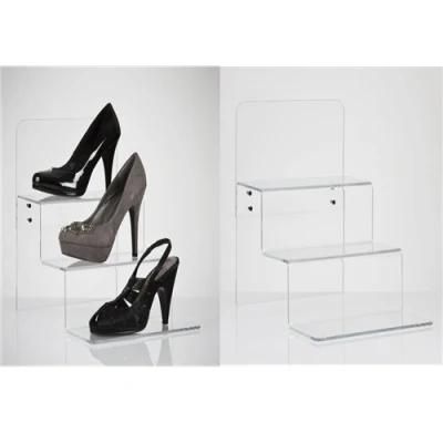 Acrylic Stepped Shoes Display/3 Tiers Acrylic Display Rack (AD-007)