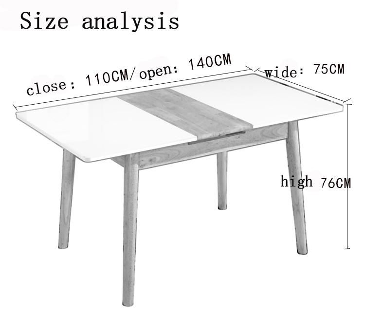 Space-Saving Nordic Design Adjustable Table Dining Table Set 6 Seater Modern Luxury White Top Extendable Dining Table