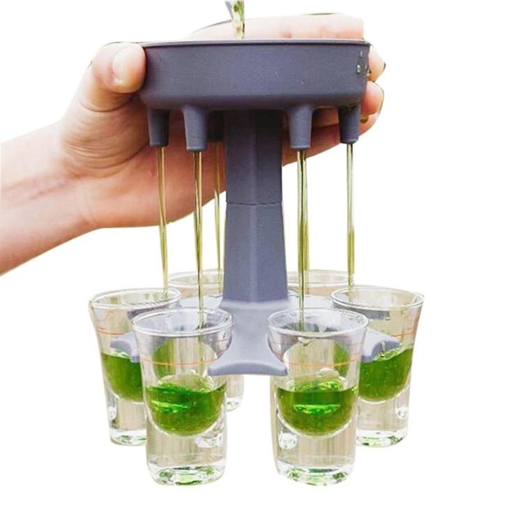 Rack Bar Accessories Caddy Liquor Dispenser Party Drinking Tools Wine Whisky Beer Dispenser 6 Shot Glass Dispenser Holder