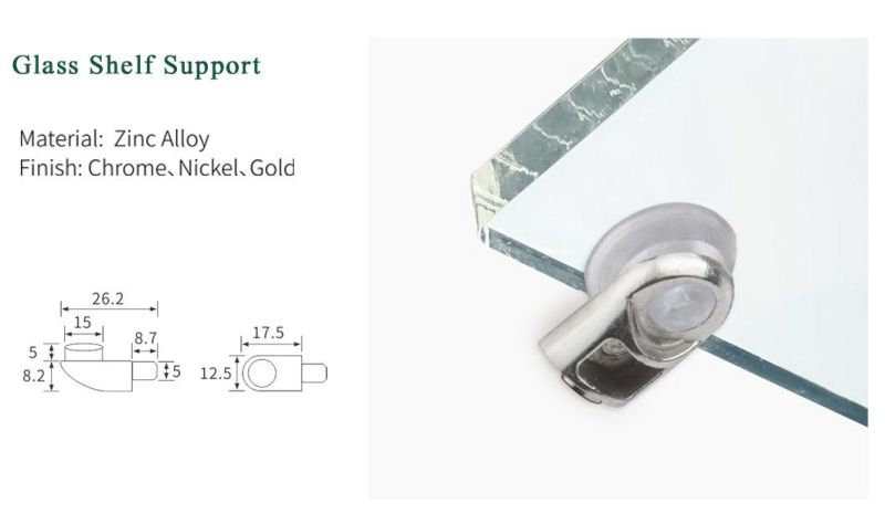 Nisko Kitchen Cabinet Furniture Hardware Mini Glass Clamp Shelf Support