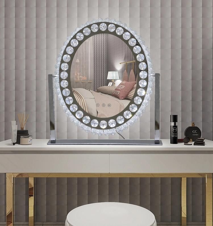 Hairdressing Furniture Diamond Styling Crystal Makeup LED Home Decoration Mirror