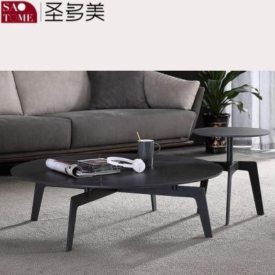 Modern Simple Luxury Leisure Living Room Furniture Slate Round Coffee Table