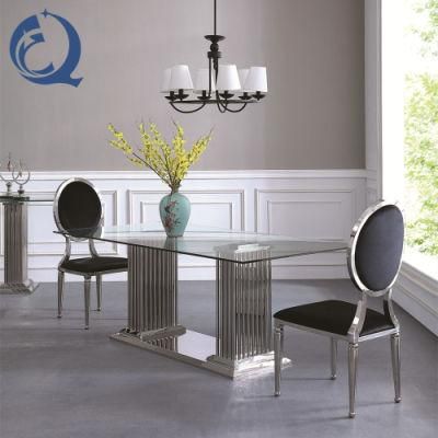Modern Design Furniture Glass Top Dining Table Set Comedores 6 Sillas Dining Room Set Comedor Dining Tables and Chairs