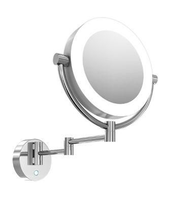 3X Double Side Round Shaped Magnifying Mirror Bathroom LED Lighted Make up Bathroom Magnifying Silver AMR Mirror
