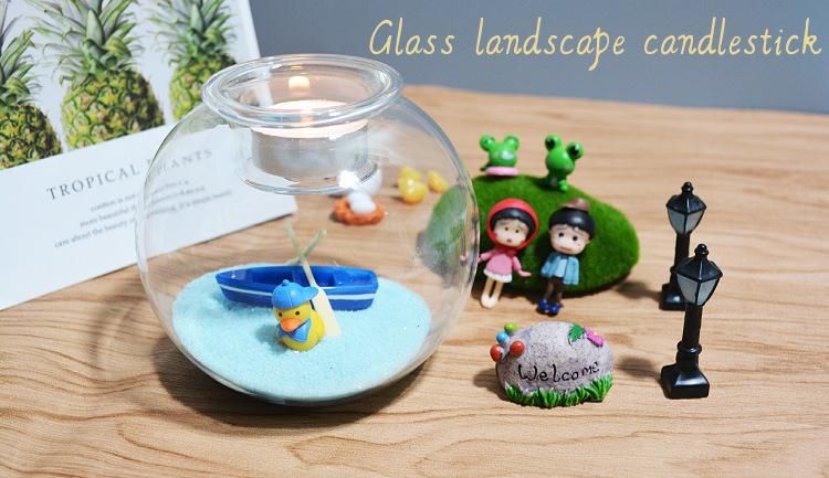 DIY High Borosilicate Glass Landscape Candlestick for Home Decoration