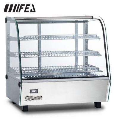 Electric Snack Food Pizza Display Warmer Showcase with 3 Shelf &amp; Sliding Doors Ftr-120L