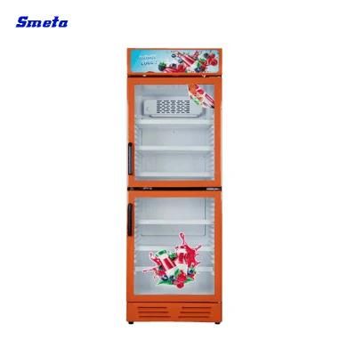 Commercial Shop Use Glass Door Food Cooler Showcase 380L