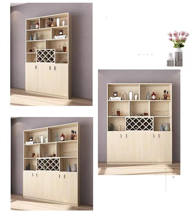 White Home Living Room Furniture Light Luxury Tall Cabinet Simple Glass Door Storage Cabinet