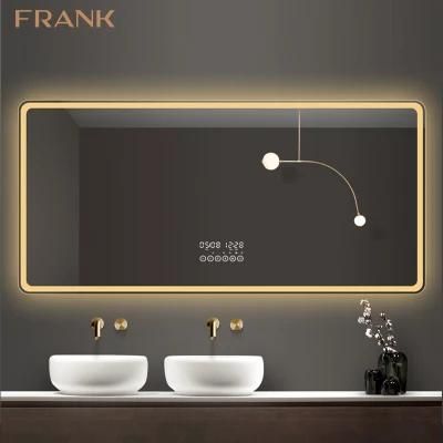 Wall Mounted Smart Mirrors LED Bathroom Mirror with Touch Switch Time