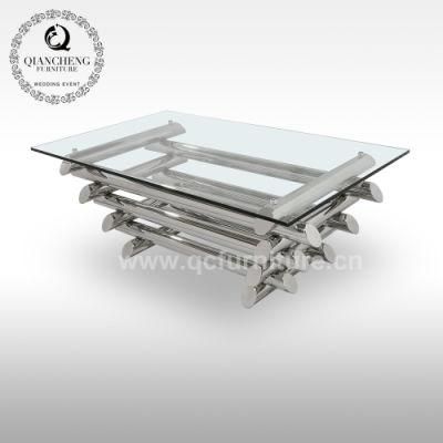 Modern Design Glass Stainless Steel for Home Furniture Coffee Table