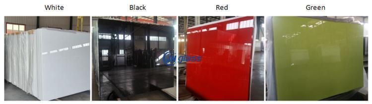 4mm Red White Black Color Painted Glass 4mm Safety Backed Vinyl Painted Lacquered Glass Wardrobe Door Glass
