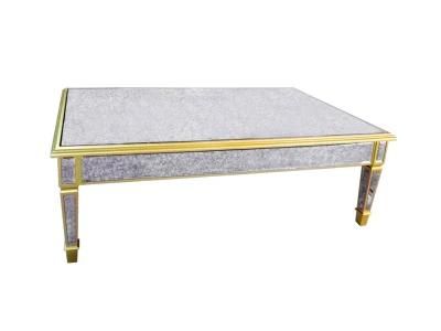 Rectangle Antique Glass Antique Paint Coffee Table