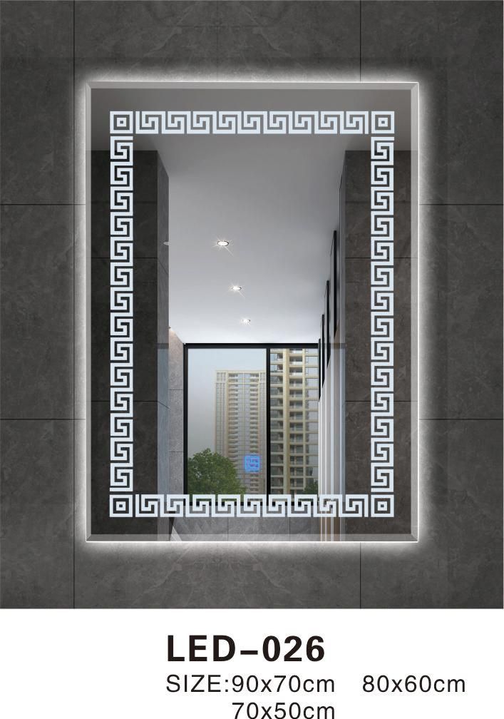 Customized Bathroom LED Mirror with Two Sides Decorative Border