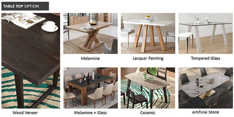Hot Sale 6hna005 Fashionable High Gloss Appearance Chairs Set and Dining Tables