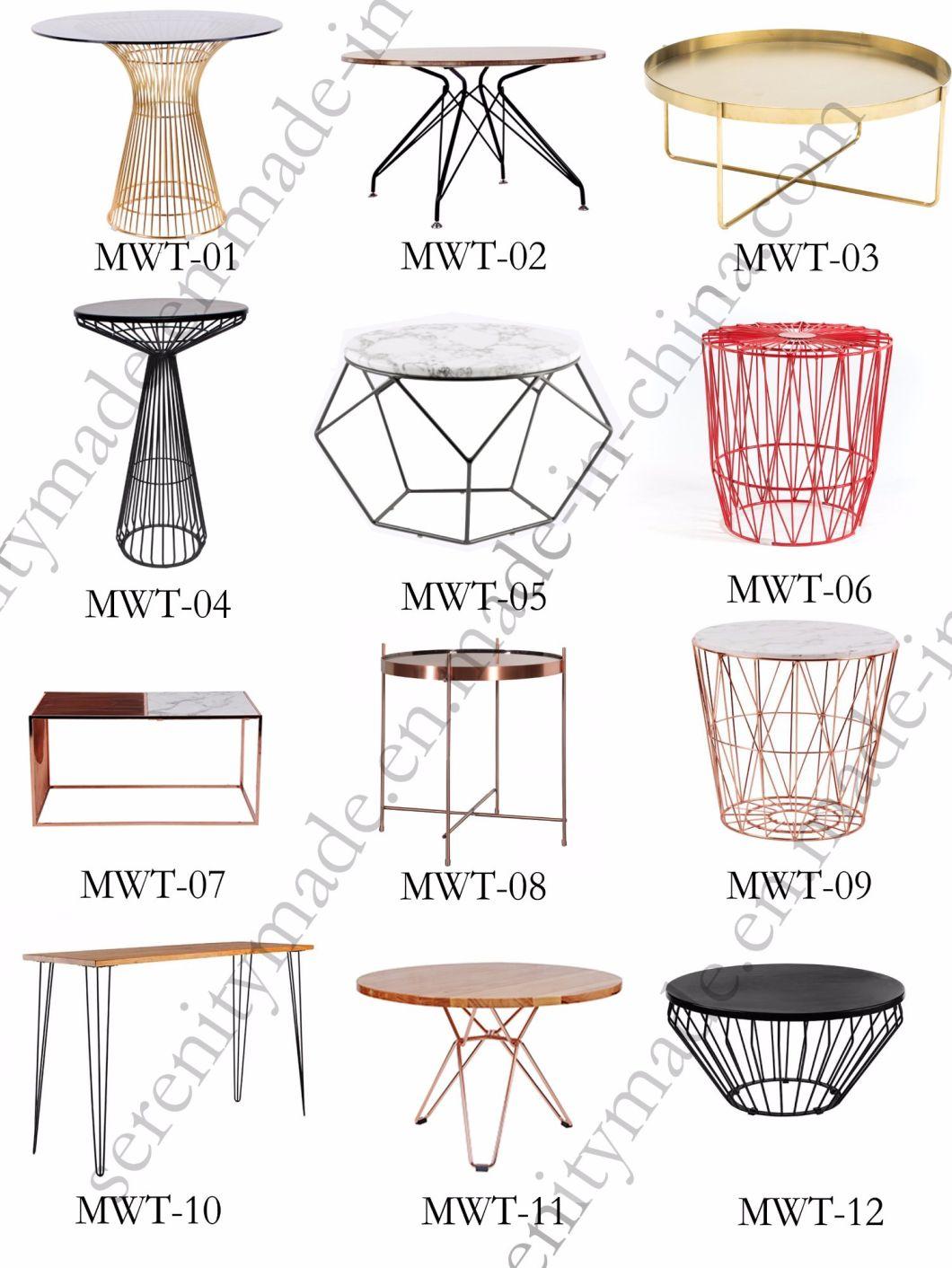 Outdoor Round Glass Top Cocktail Metal Wire High Bar Table for Cafe and Bar