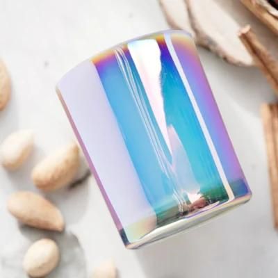 Small Cups Candle Jars Glass Holographic Iridescent Candle Holder