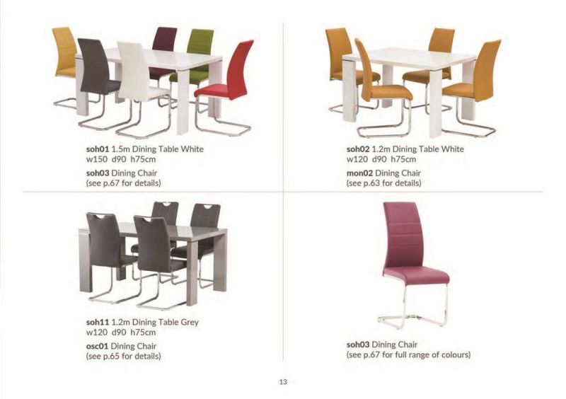 Design Room Furniture Nordic Velvet Modern Luxury Dining Chairs with High Gloss Glass Dining Table Sets