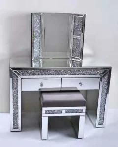 New Arrive Mirrored Glass Lobby Table Crystal Console Table with 2 Drawer