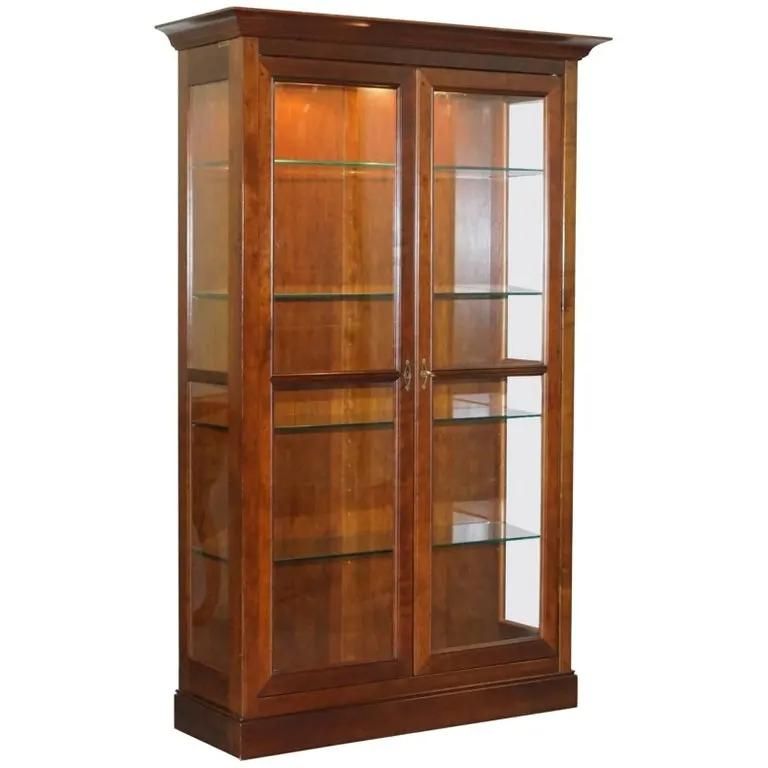 Wood Cabinet Display Case with Glass