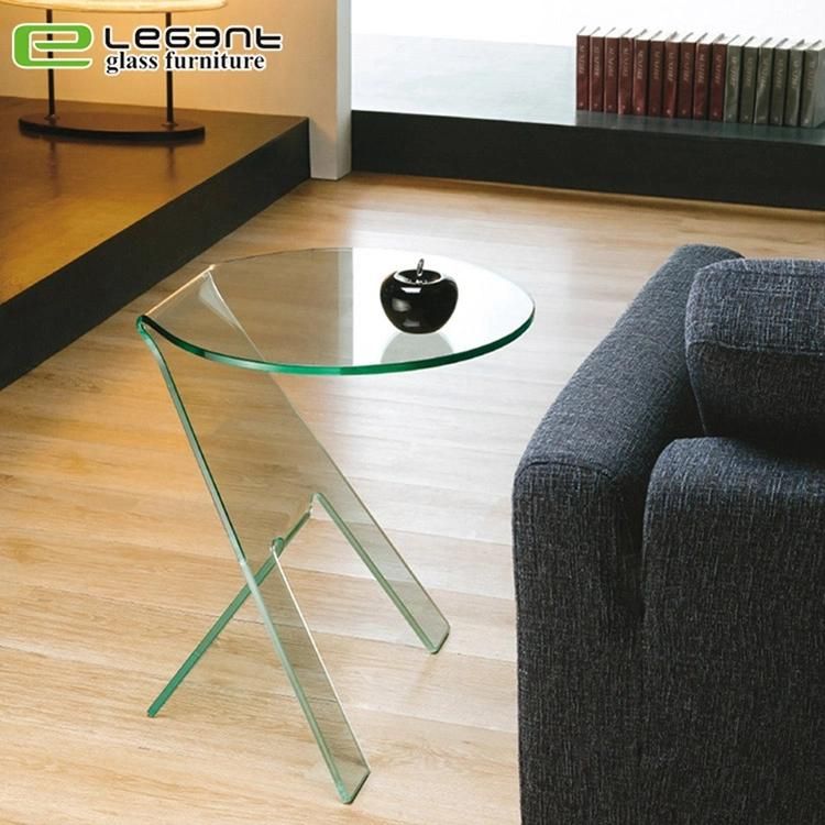 Popular Clear Glass End Table Qualified by ISO 9001